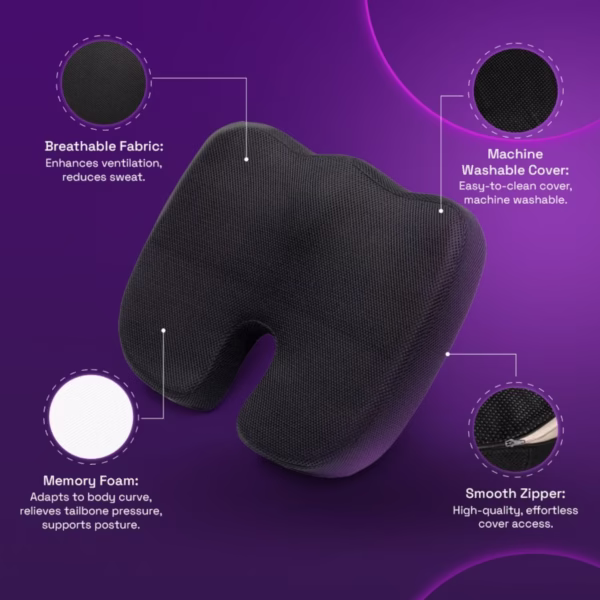 Fixcurve Orthopedic Memory Foam Coccyx Cushion